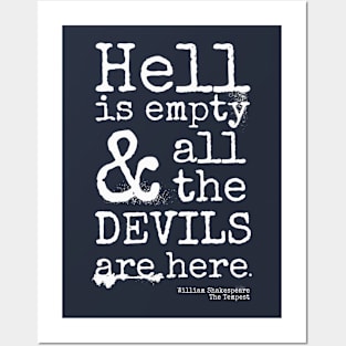 Shakespeare Quote, The Tempest, Devils Are Here Posters and Art